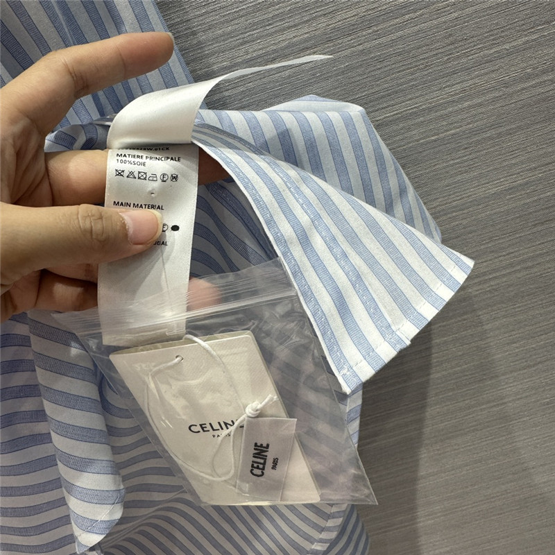 Ce1i*e sky blue striped shirt replica clothes
