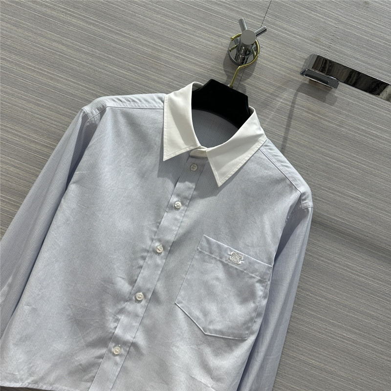 Ce1i*e sky blue striped shirt replica designer clothes