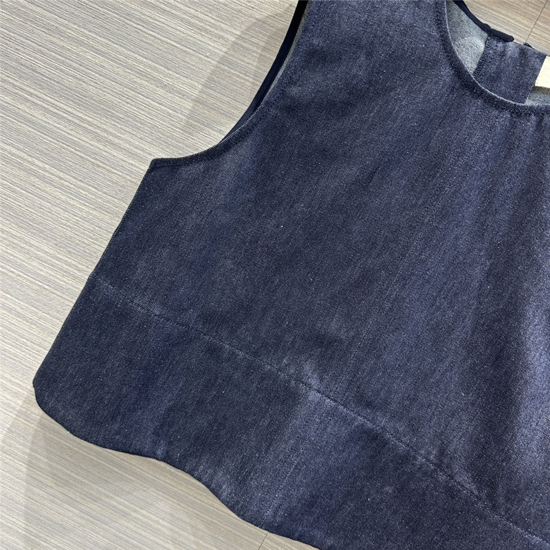 The R0w original color denim vest suit replica clothes