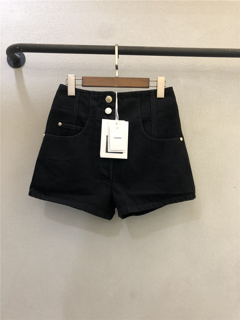 Ch**el high waist denim shorts cheap designer replica clothes