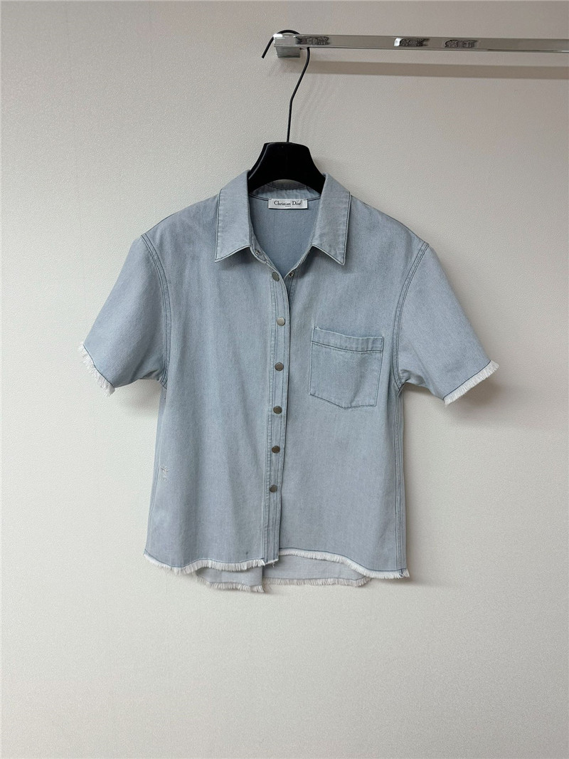 D10r light blue denim short-sleeved shirt set
