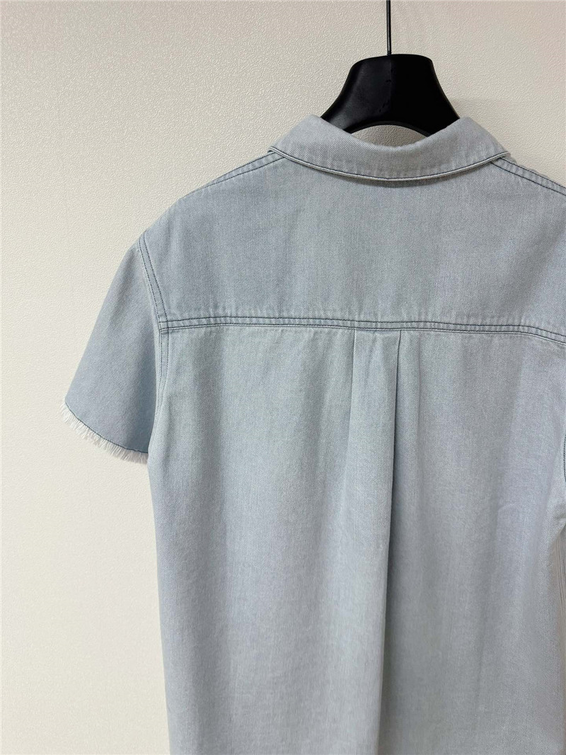 D10r light blue denim short-sleeved shirt set