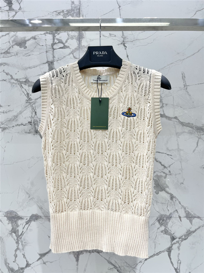 D10r hollow crochet crew neck knitted vest replica clothing sites