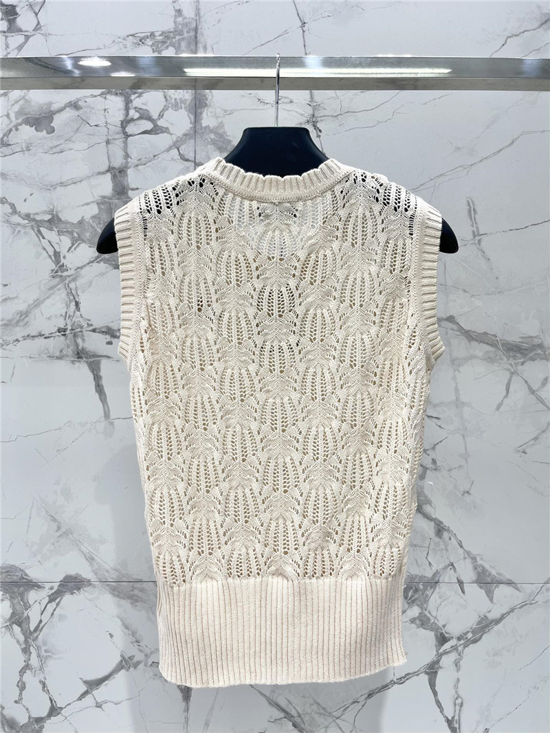 D10r hollow crochet crew neck knitted vest replica clothing sites