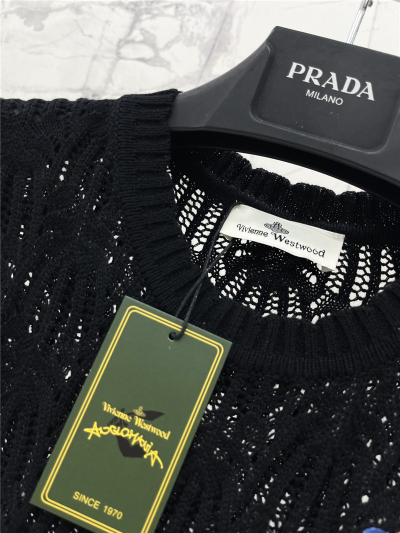 D10r hollow crochet crew neck knitted vest replica clothing sites