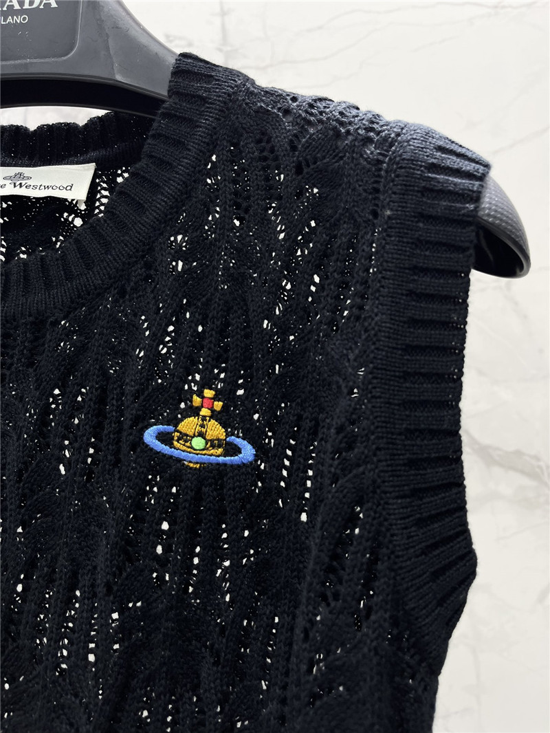 D10r hollow crochet crew neck knitted vest replica clothing sites