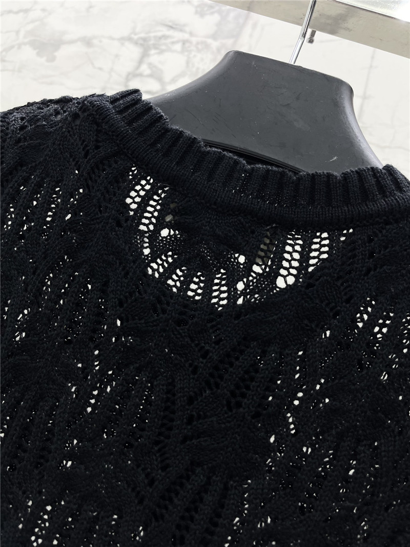 D10r hollow crochet crew neck knitted vest replica clothing sites