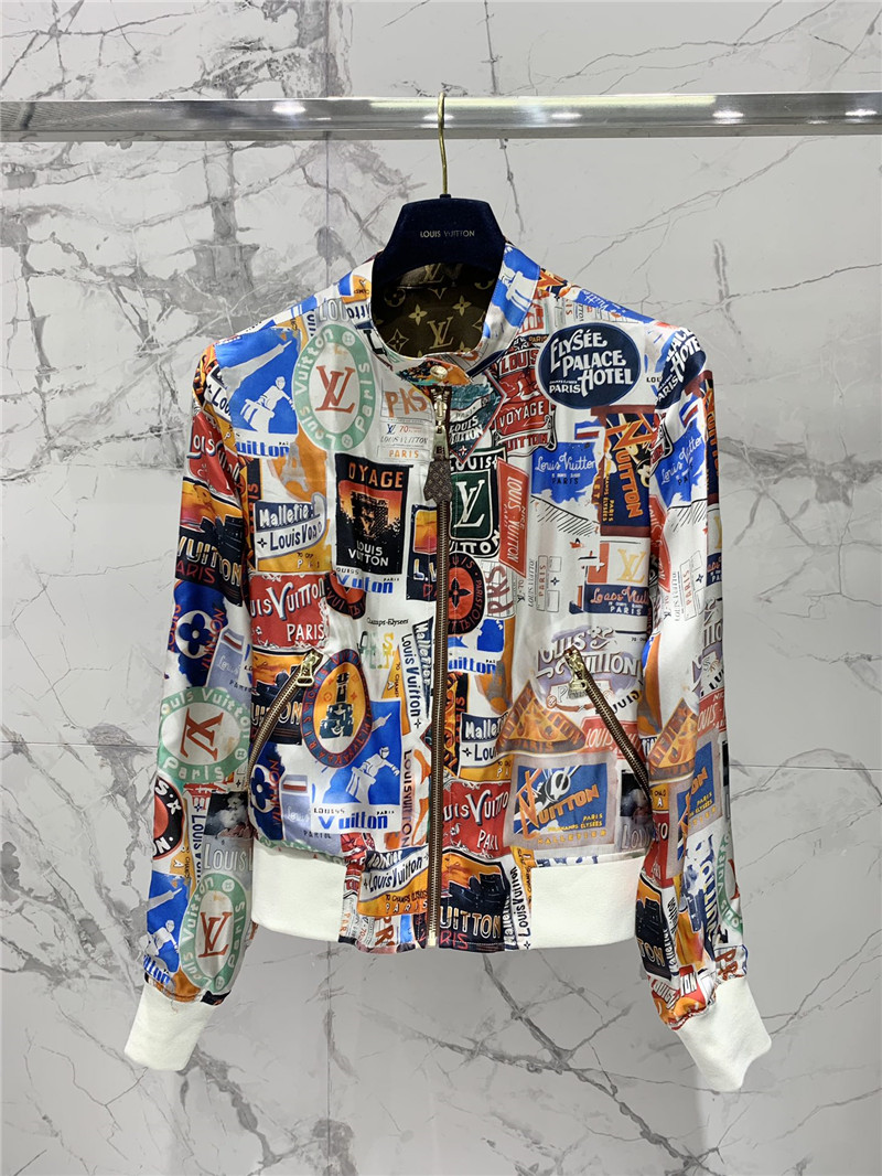 louis vuitton LV reversible mulberry silk jacket replica clothing
