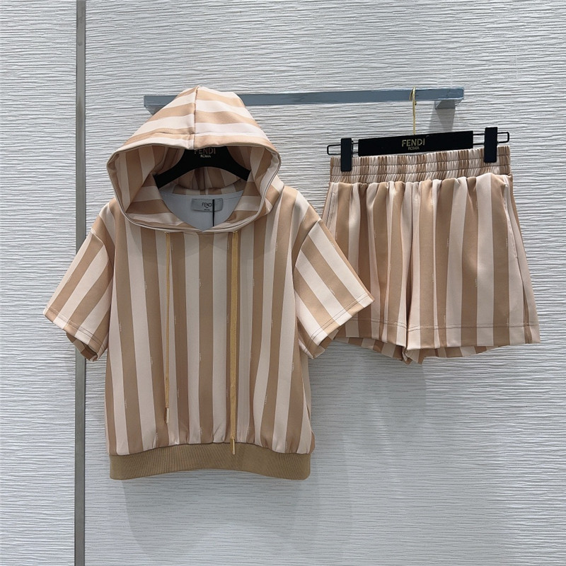 F**di printed silk polo shirt set