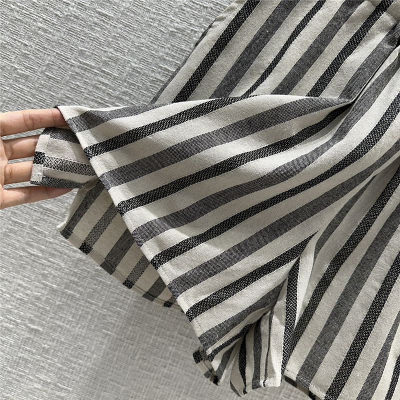 L0r0 P1ana linen cotton striped straight shorts replica clothes