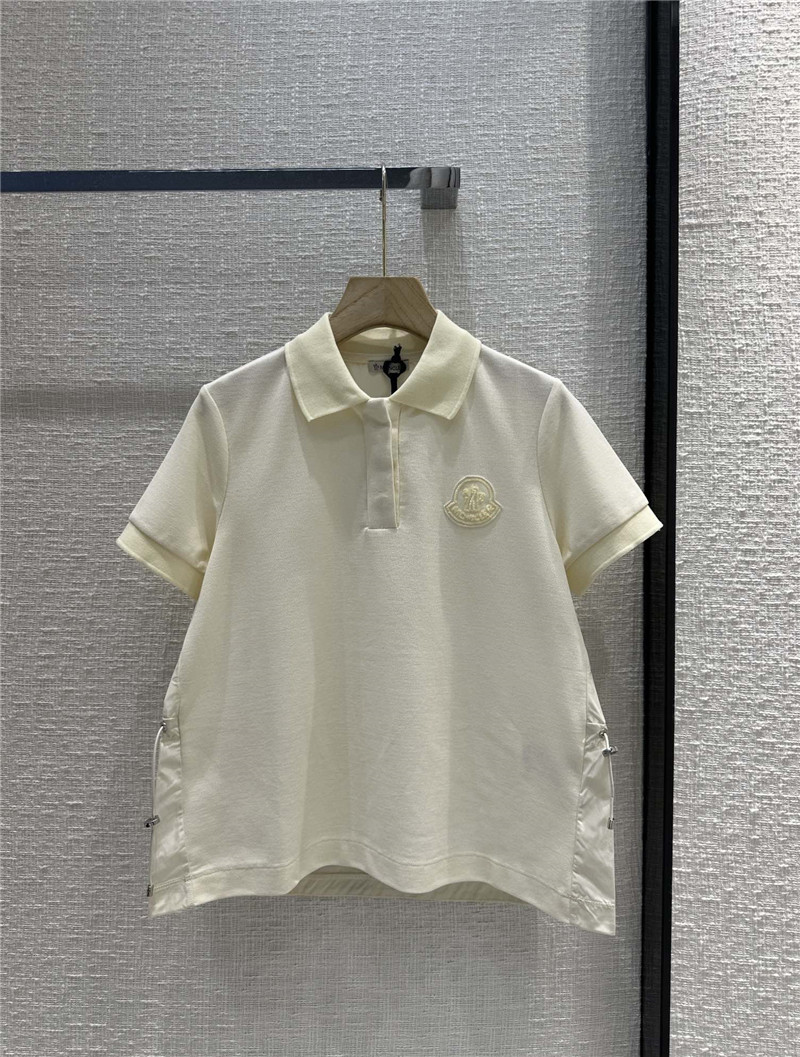 Moncler Logo Cotton Jersey Polo Shirt