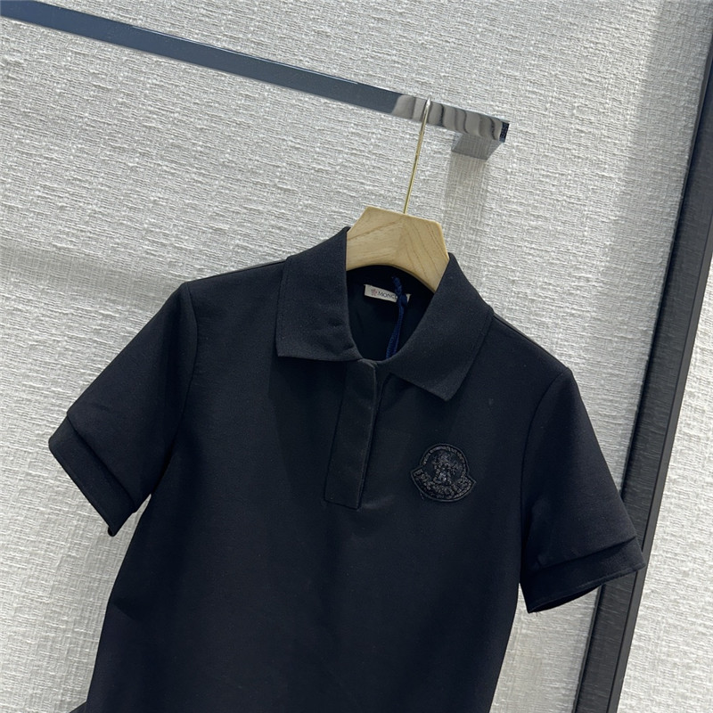 Moncler nylon patchwork polo shirt short sleeve replica clothing