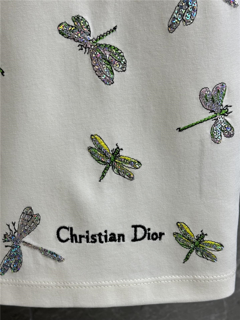 D10r sequined dragonfly embroidered t-shirt replica clothes