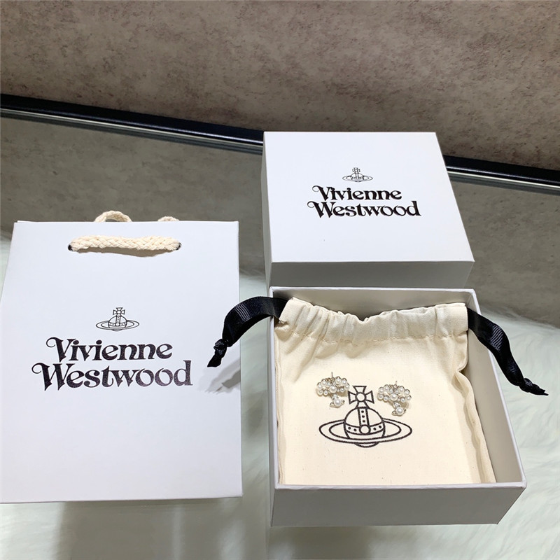 Vivienne Westwood Bow Saturn Stud Earrings