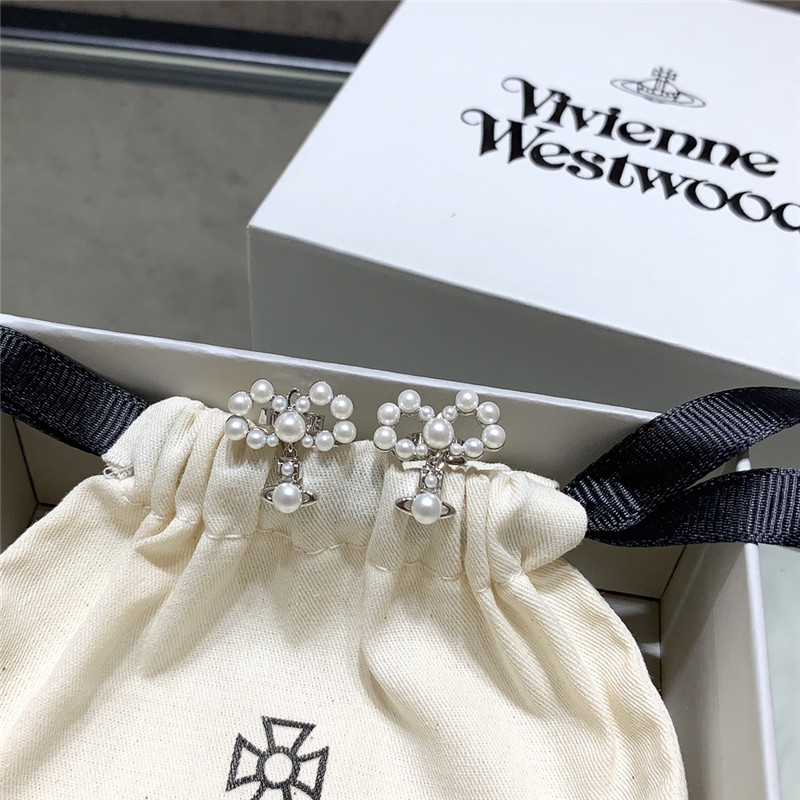 Vivienne Westwood Bow Saturn Stud Earrings