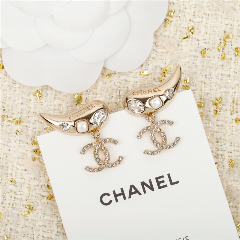 Ch**el angel wings double c earrings