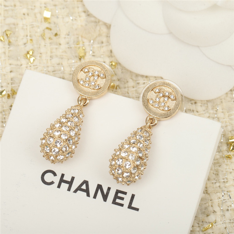 Ch**el small double c logo earrings