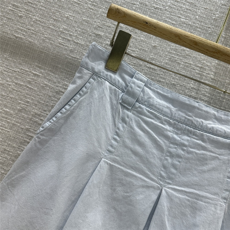 Miu Miu Light Blue Pleated Denim Miniskirt