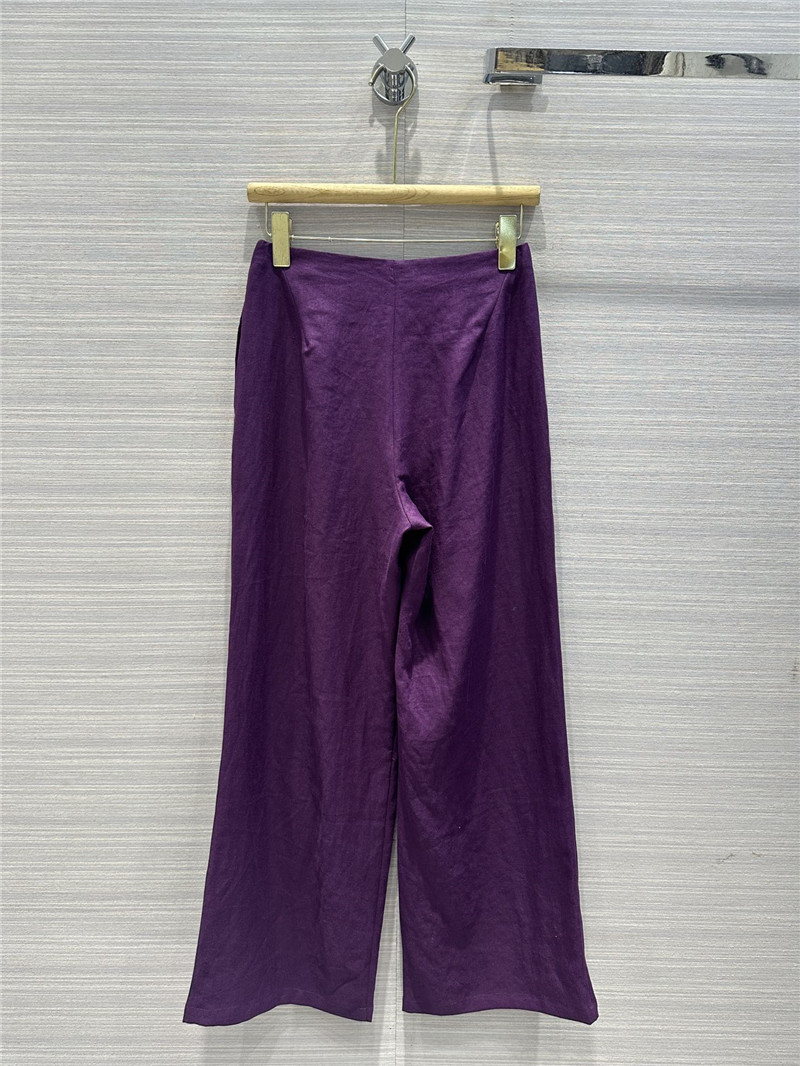 The R0w cotton and linen straight wide-leg pants replica clothing