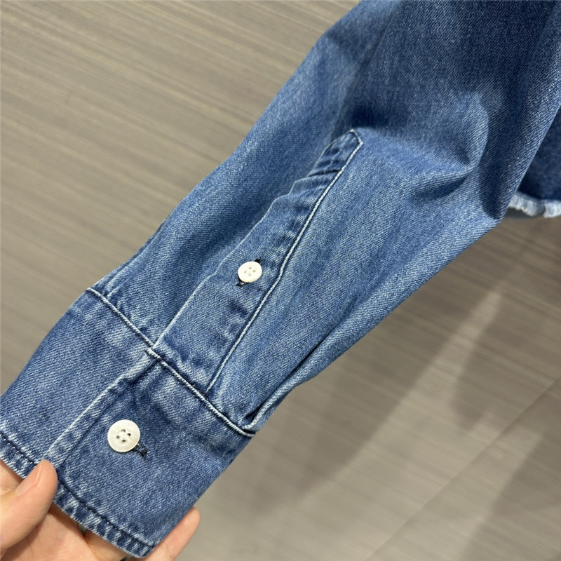 M1um1u soft denim short shirt replica clothing