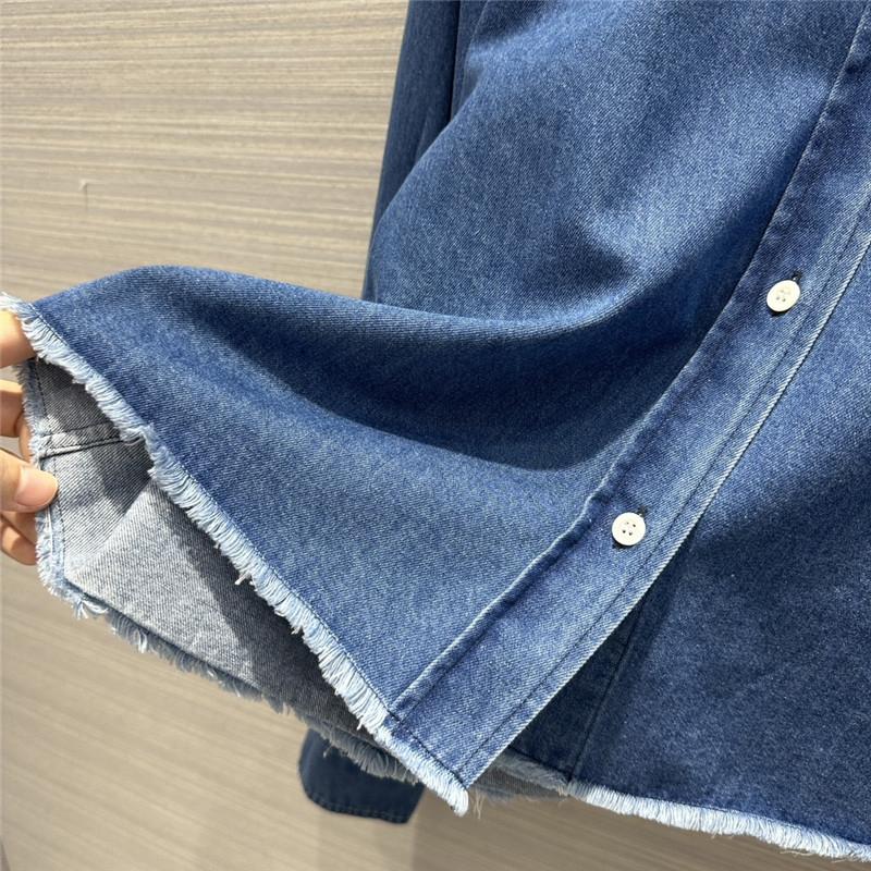 M1um1u soft denim short shirt replica clothing