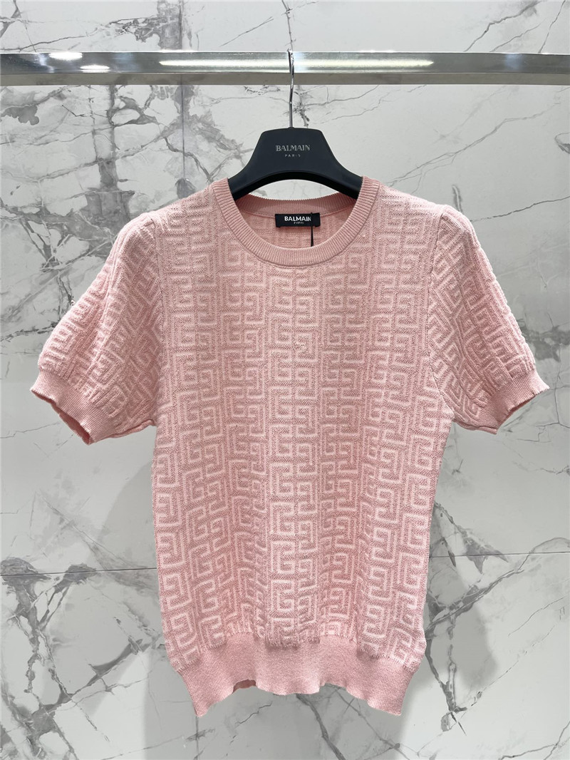 Balmain hollow round neck short sleeve replicas clothes