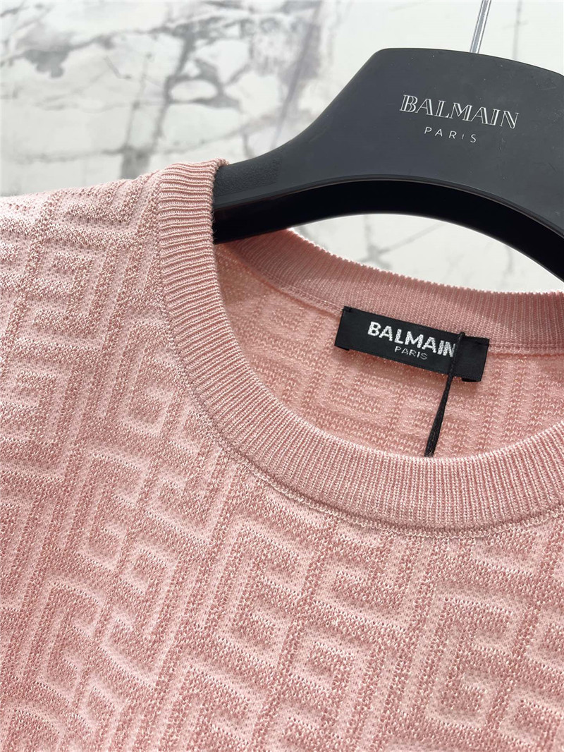 Balmain hollow round neck short sleeve replicas clothes