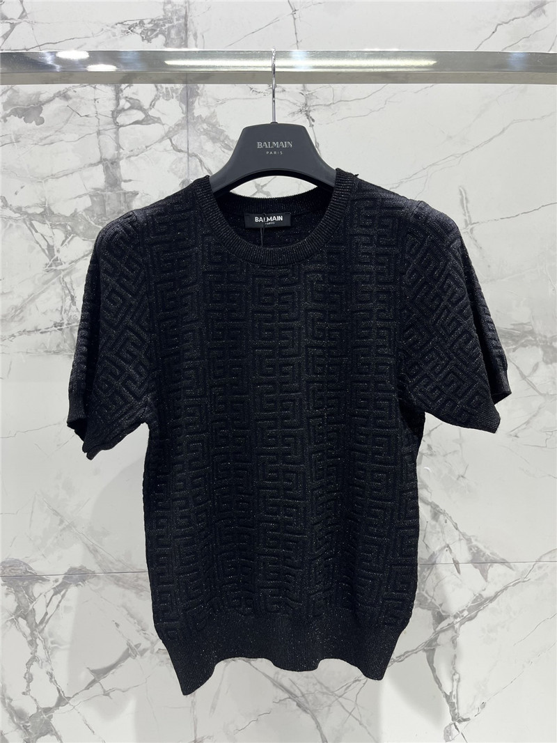 Balmain hollow round neck short sleeve replicas clothes