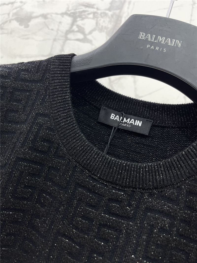 Balmain hollow round neck short sleeve replicas clothes