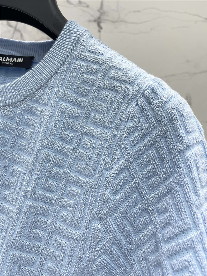 Balmain hollow round neck short sleeve replicas clothes