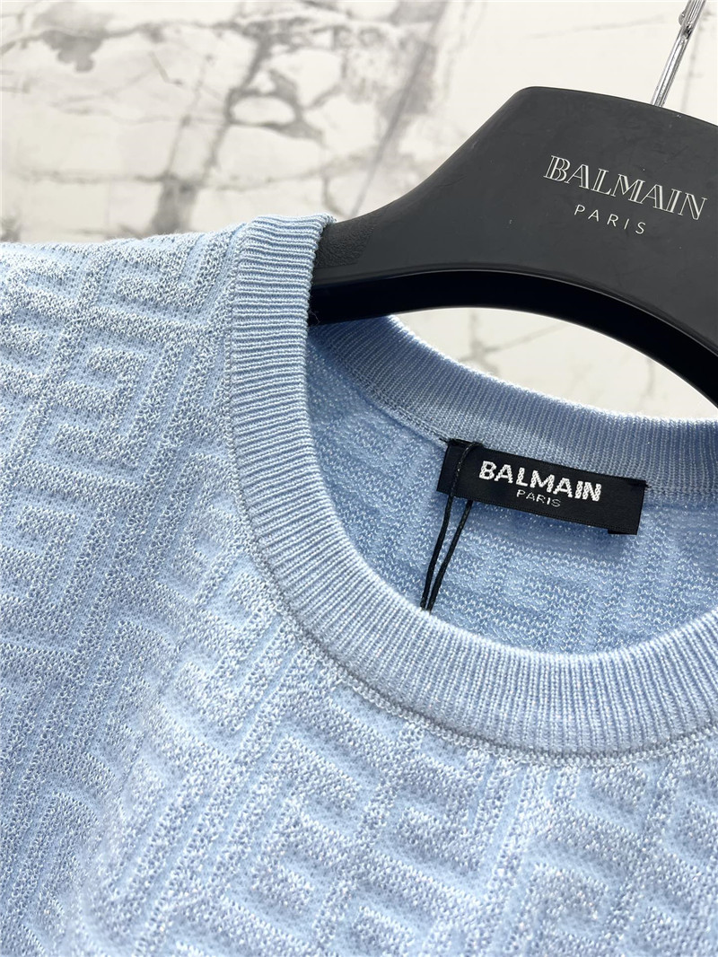 Balmain hollow round neck short sleeve replicas clothes