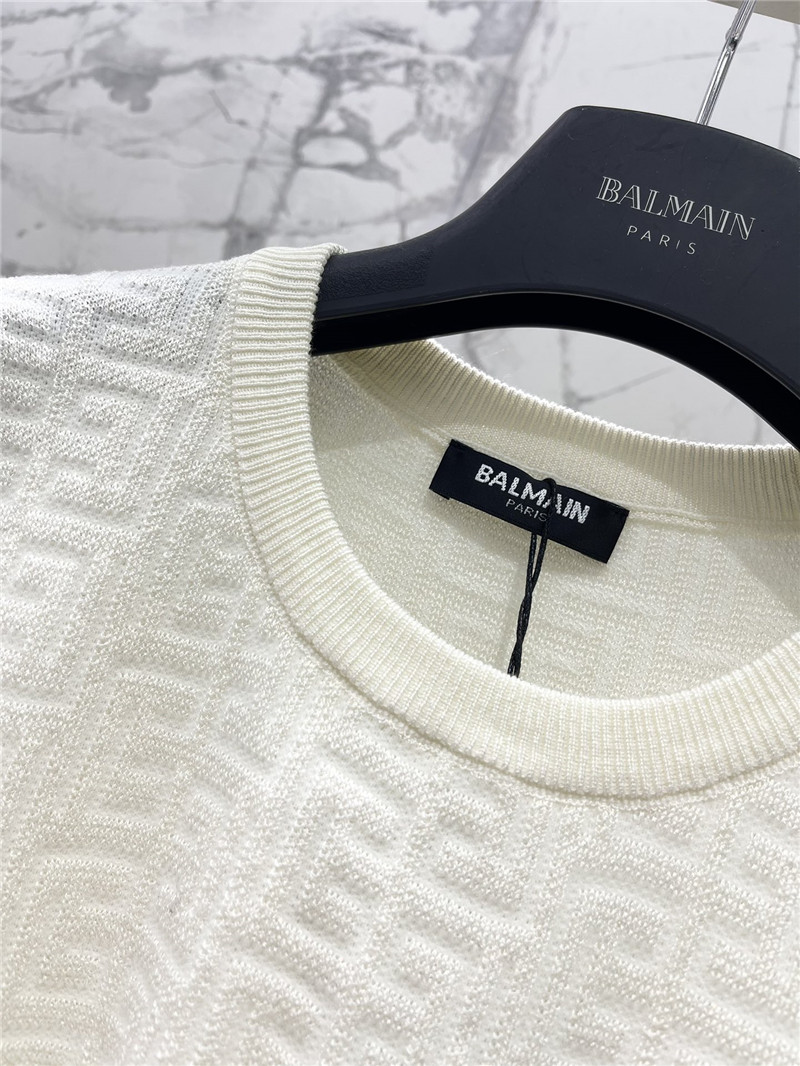 Balmain hollow round neck short sleeve replicas clothes
