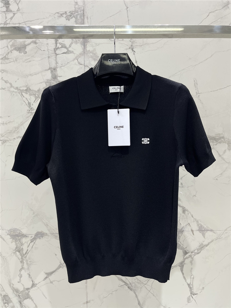 Ce1i*e lapel embroidered logo short sleeve replica d&g clothing