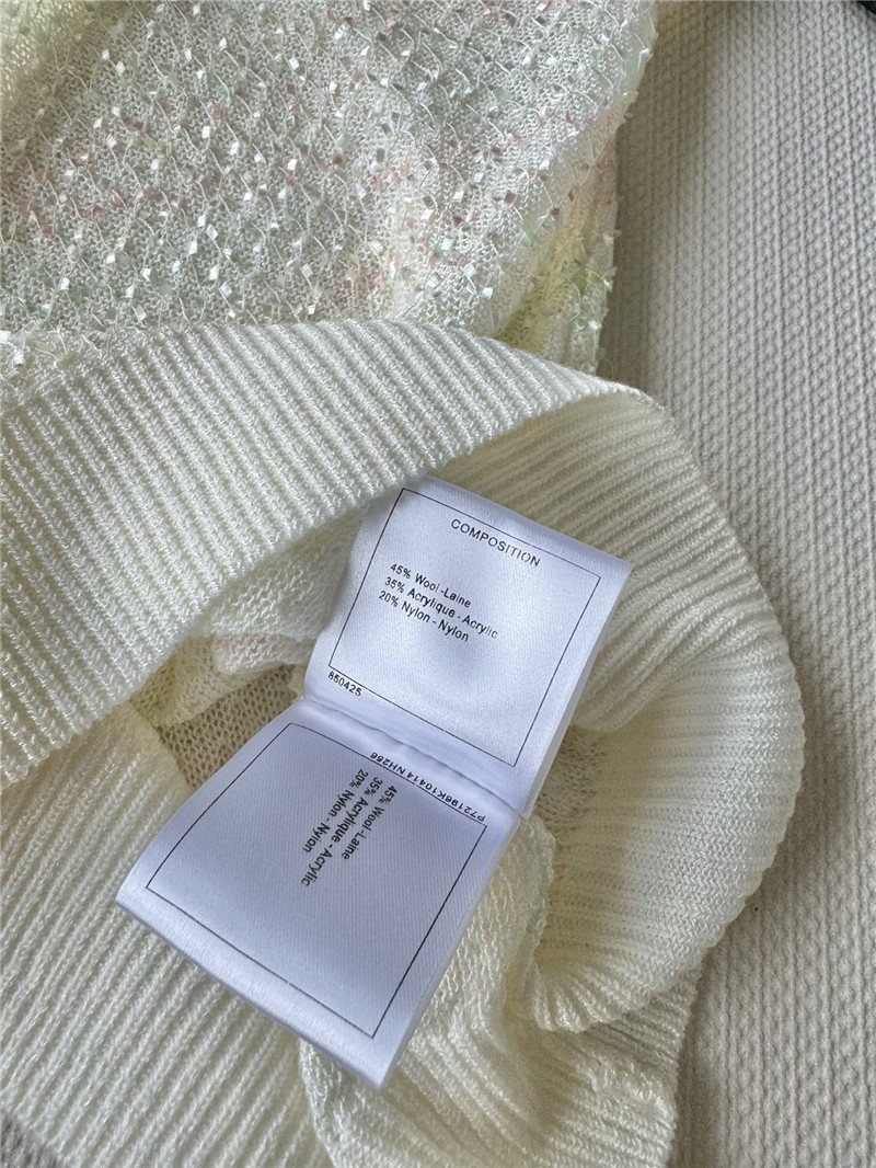 Ch**el new bling beads embellished short-sleeved replica clothing