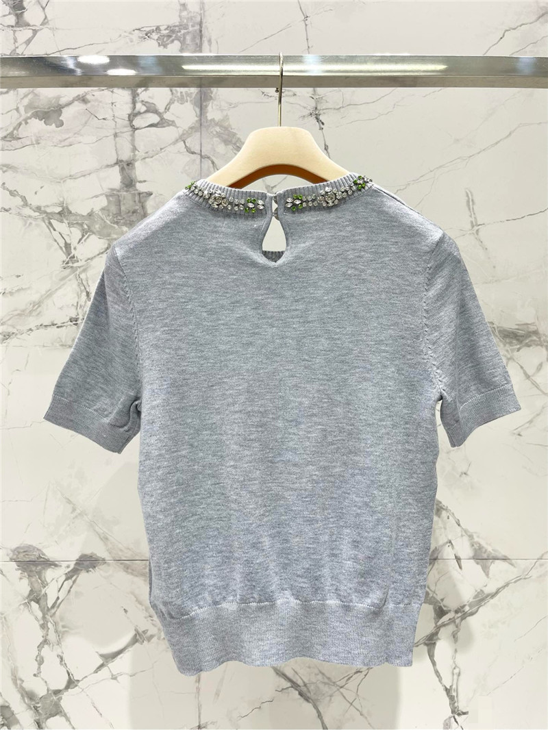 Miu Miu Sequin-embellished Short-sleeve Top