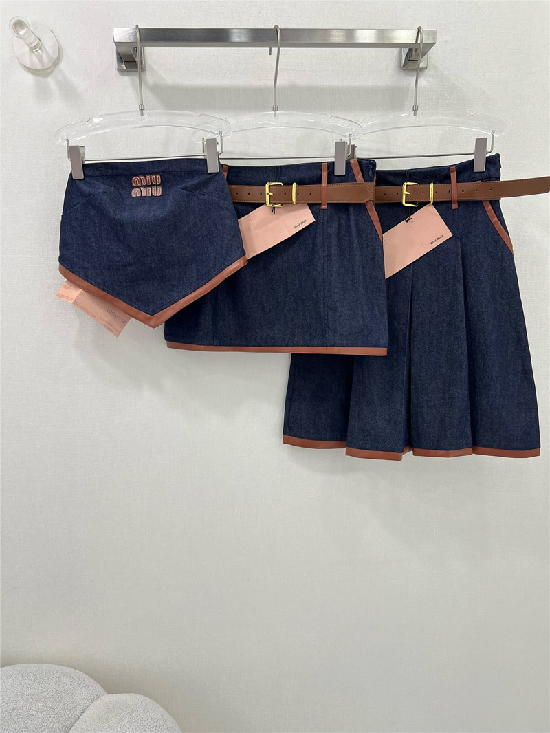 M1um1u patchwork leather skirt replica designer clothes