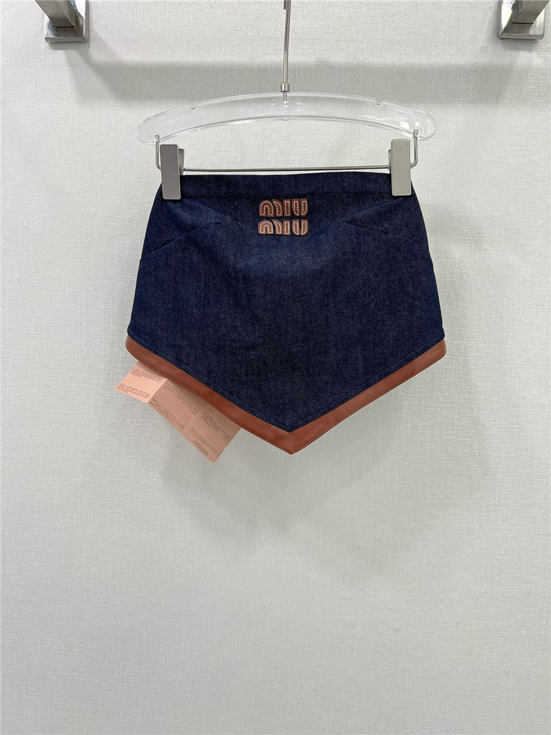 M1um1u patchwork leather bandeau replica clothing sites