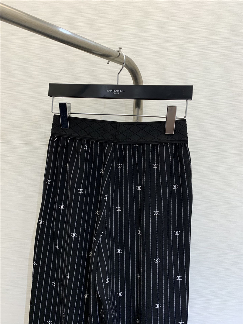 Ch**el elastic striped casual trousers replica designer clothes