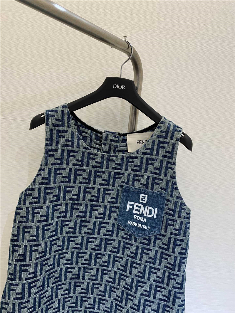 F**di presbyopic letter denim jacquard sundress replica clothing