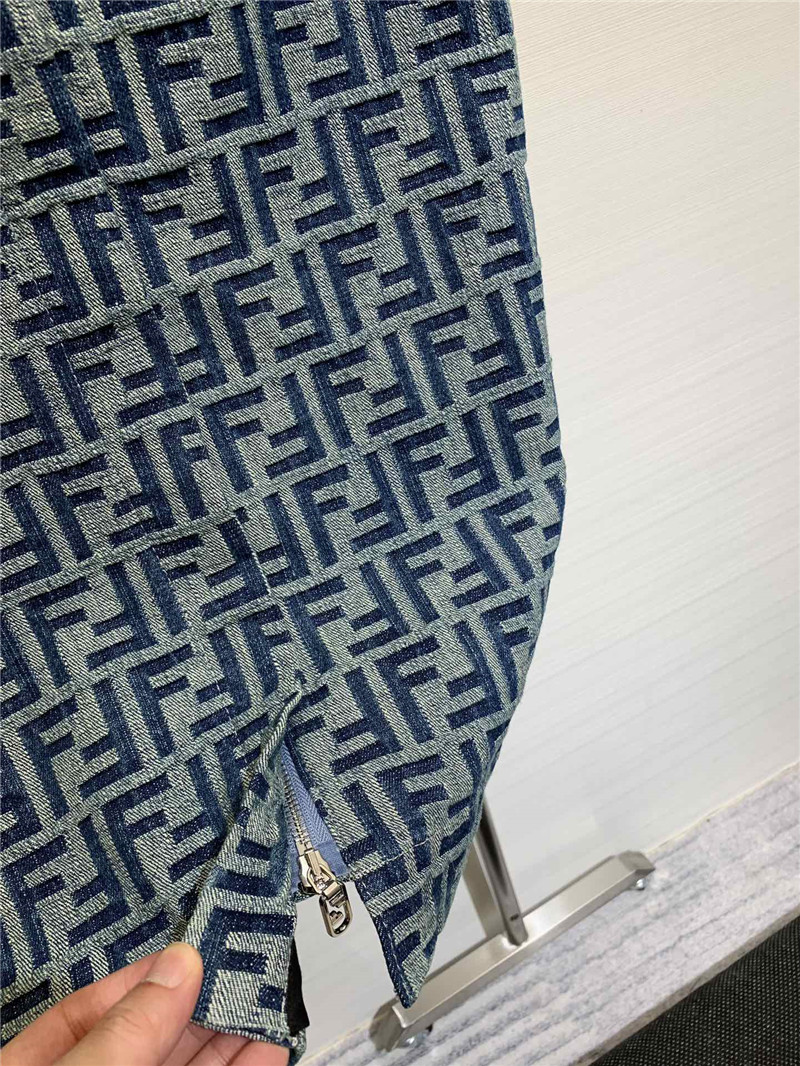 F**di presbyopic letter denim jacquard sundress replica clothing