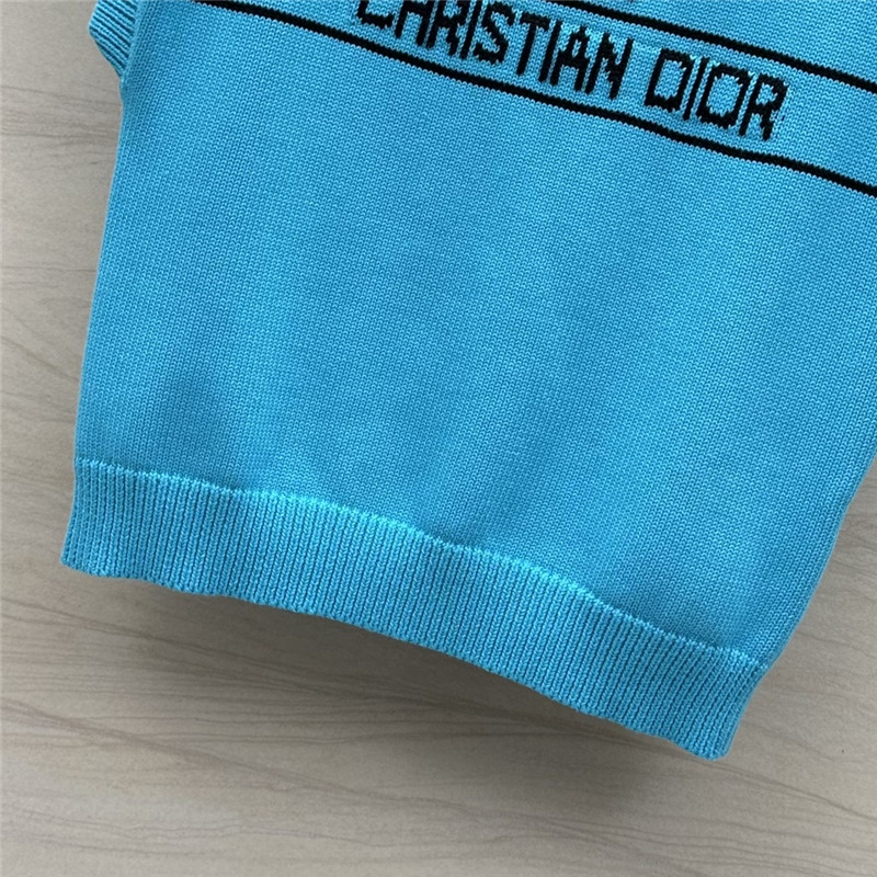 D10r logo sleeveless knit top in blue