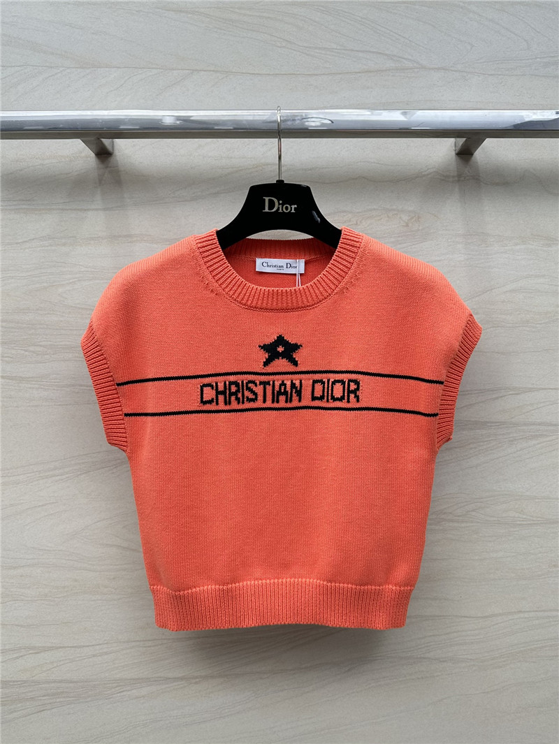 D10r logo sleeveless knit top in orange