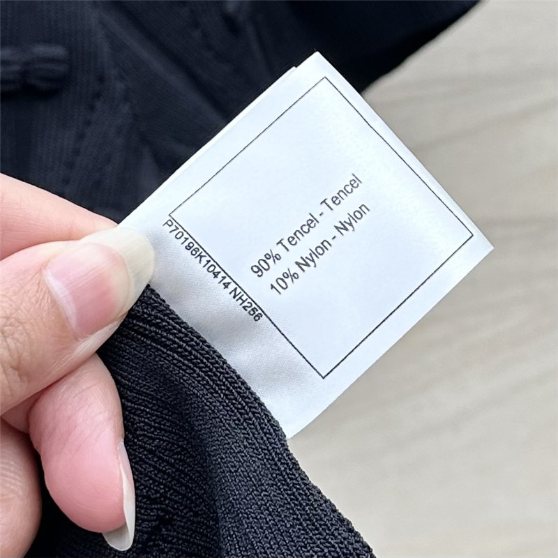 Ch**el embossed bow knitted top replica clothes