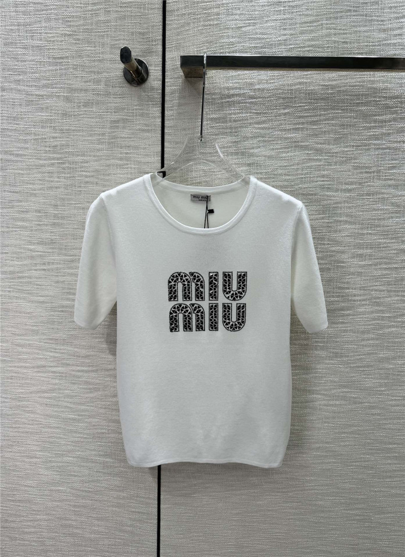 M1um1u knitted short-sleeved replica clothing
