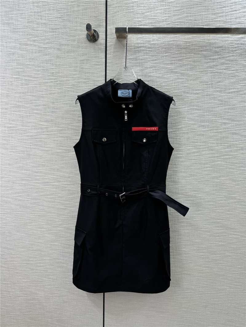 Pra*a stand collar sleeveless zip dress replica d&g clothing