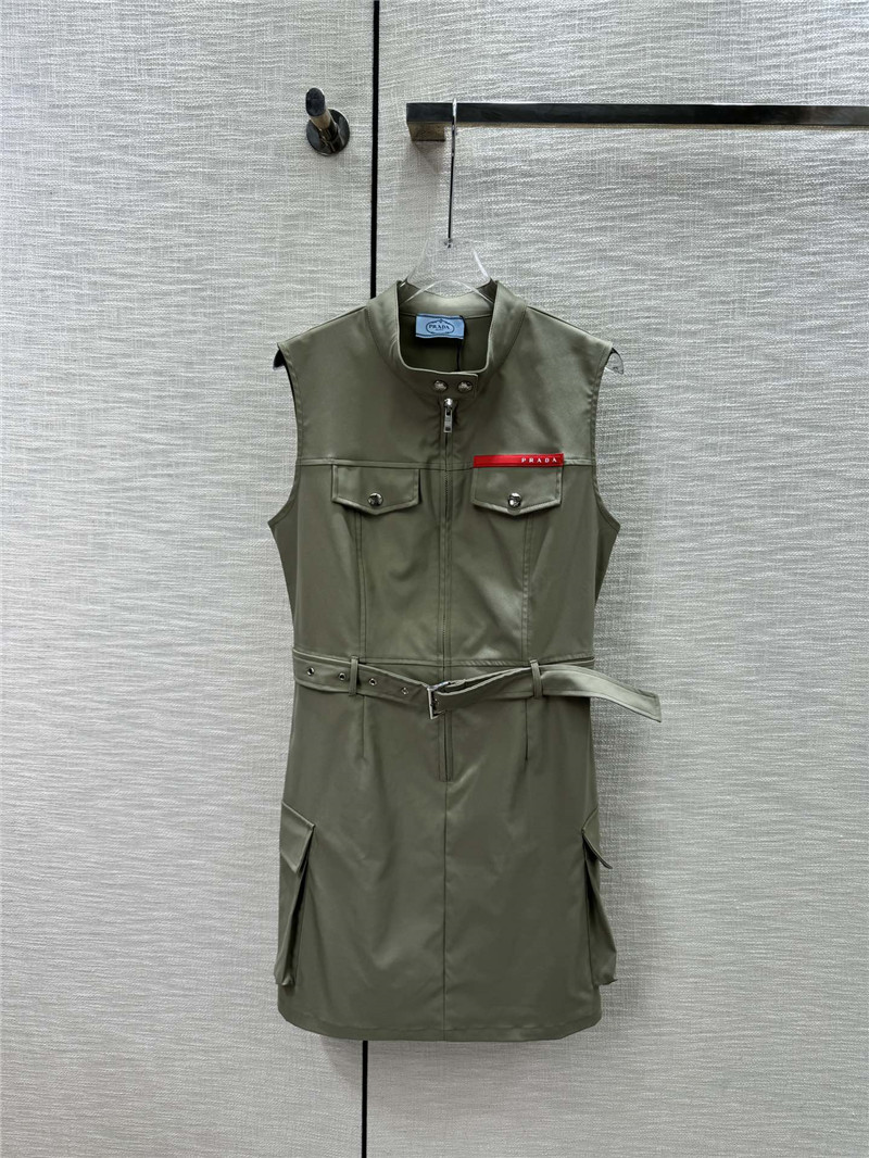 Pra*a stand collar sleeveless zip dress replica d&g clothing