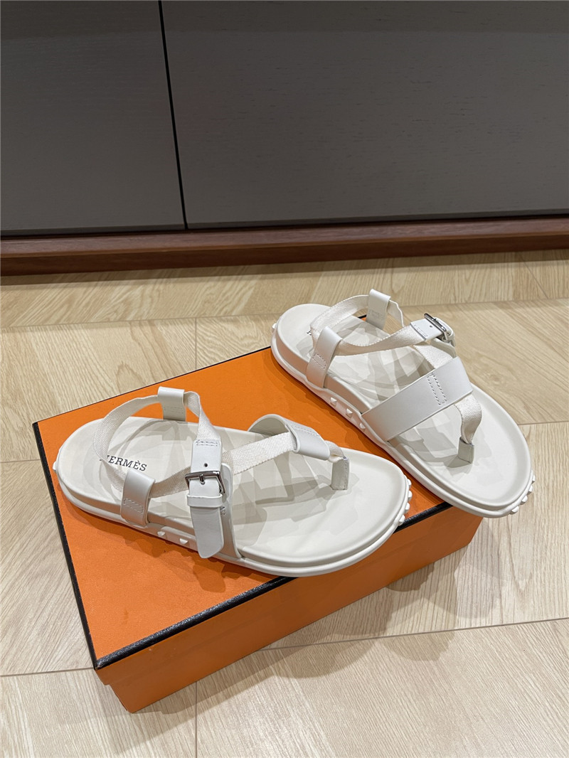 Hermes Inboard Sandals White
