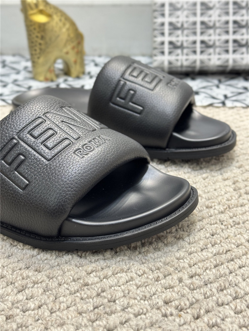 Fendi Roma Slides Black
