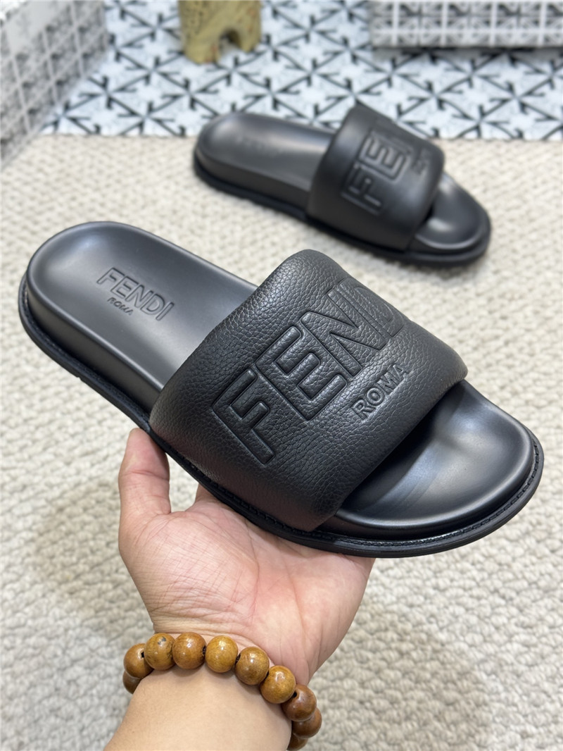 Fendi Roma Slides Black