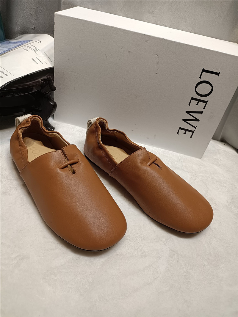 L0ew* brown leather ballet flats